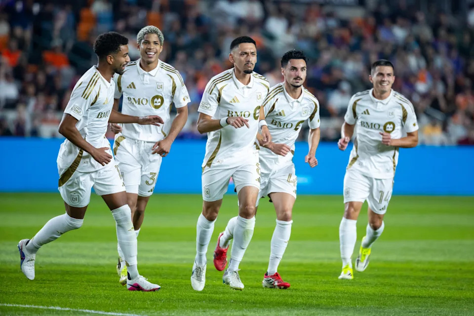 Mark Delgado #8 of the LAFC celebrates after a goal during the second half of a game against the Houston Dynamo FC at Shell Energy Stadium on February 28, 2026 in Houston, Texas. (Photo by Joe Buvid/ISI Photos/ISI Photos via Getty Images)Photo by Joe Buvid&sol;ISI Photos&sol;ISI Photos via Getty Images