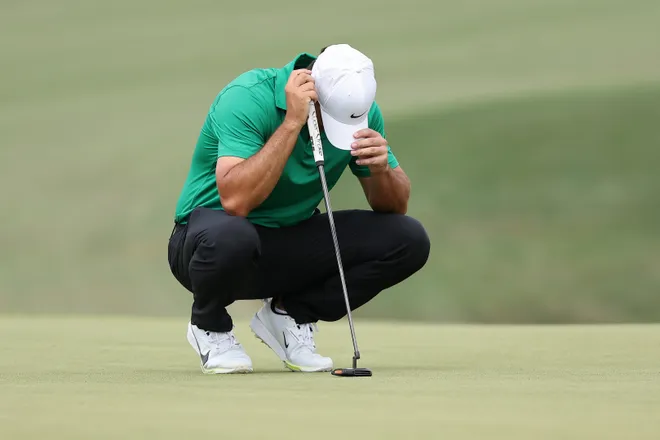 Brooks Koepka of the United States looks on from the sixth green during the second round of the Texas Children's Houston Open 2026 at Memorial Park Golf Course on March 27, 2026 in Houston, Texas.
