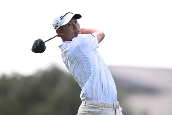 Collin Morikawa of the United States watches a tee shot on the 10th hole during the final round of the Arnold Palmer Invitational presented by Mastercard 2026 at Arnold Palmer Bay Hill Golf Course on March 08, 2026 in Orlando, Florida.