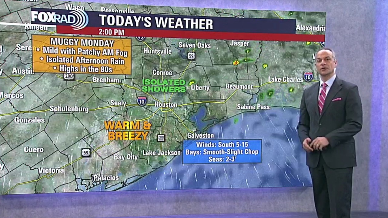 Houston weather: Warm, isolated rain chances for Monday