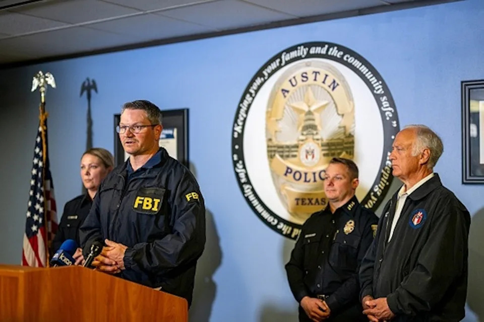 Brandon Bell/Getty Images - PHOTO: FBI special agent Alex Doran speaks during a news briefing on the mass shooting in Austin, Texas, March 01, 2026, that left three people, including the alleged gunman, dead and 14 injured.