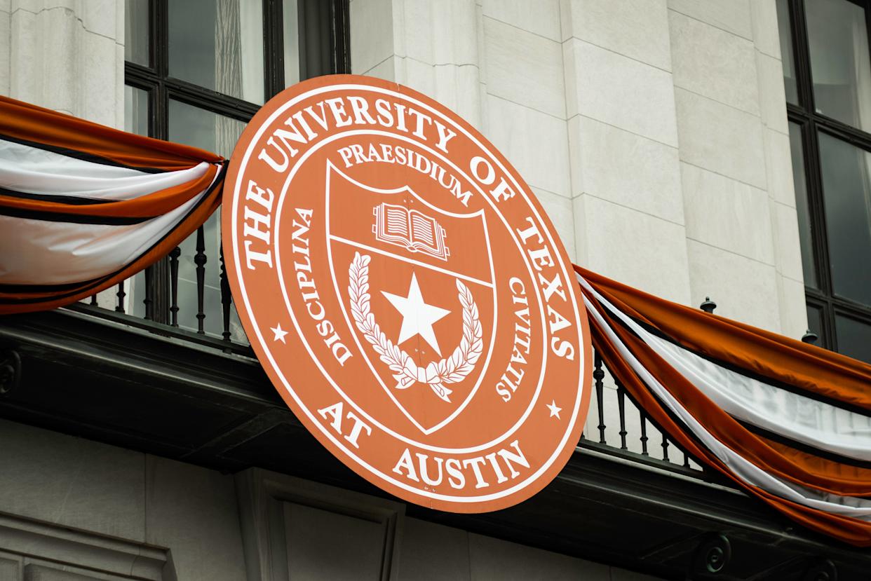 The University of Texas at Austin academic seal orange and white