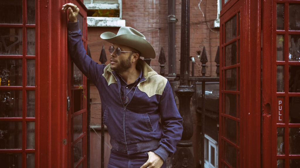 Musician Charley Crockett in a still image from the short film 