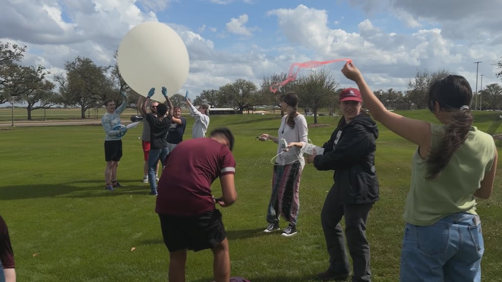 Ahead of a stormy weekend, Texas A&M students launch a balloon to sharpen local forecasts
