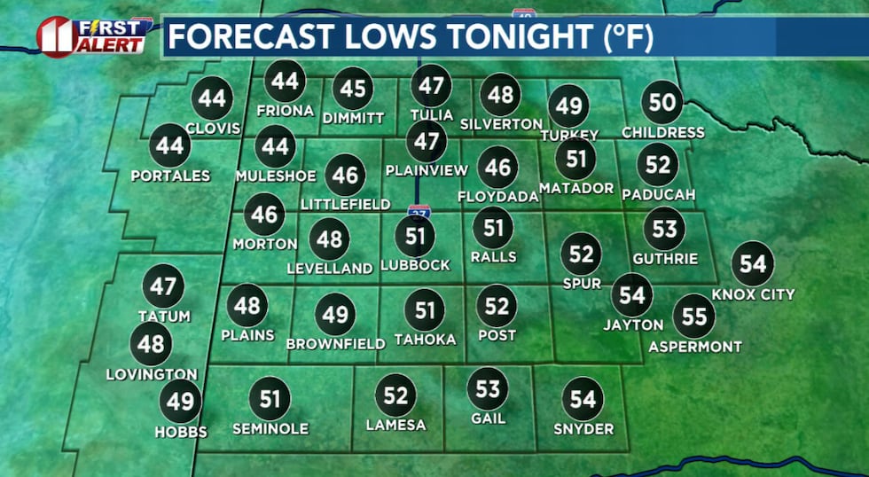 Chilly but mild overnight temperatures. For the time of year.