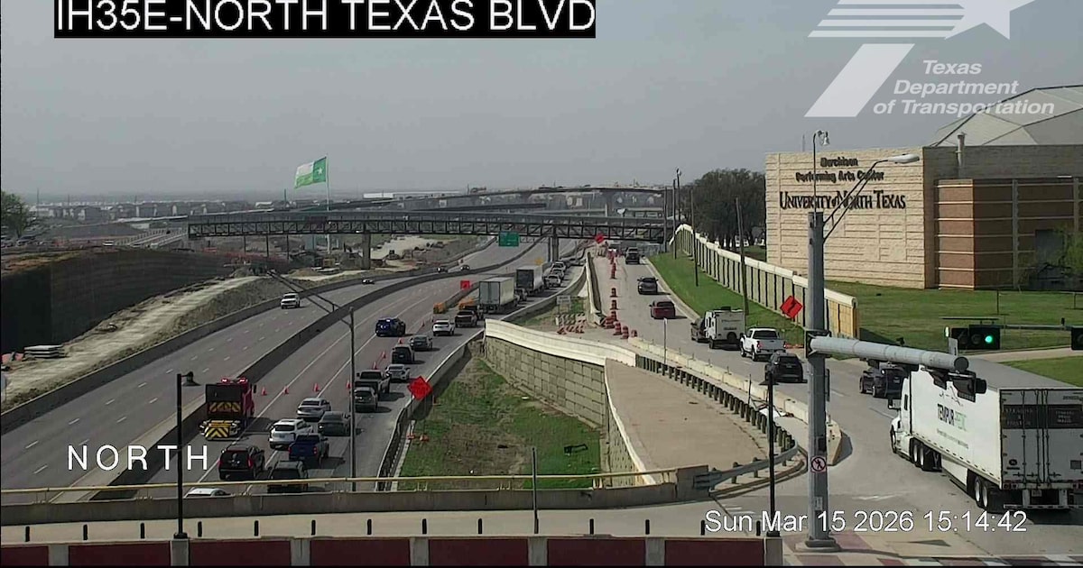 I-35E lanes in Denton back open after falling debris led to closures Sunday afternoon
