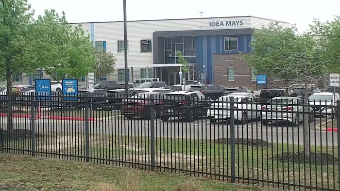 1 hospitalized after 2-vehicle crash at IDEA Mays campus, school official says