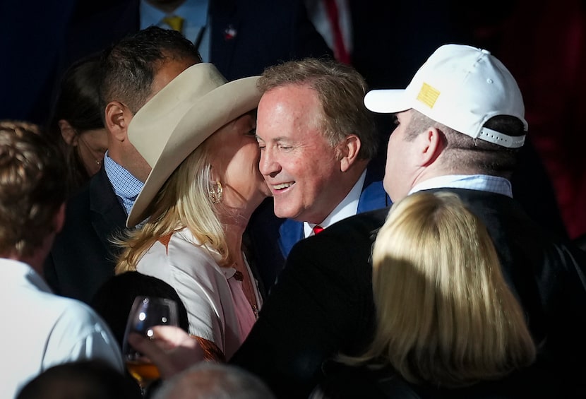 Texas Attorney General, and U.S. Senate candidate, Ken Paxton celebrates with supporters...