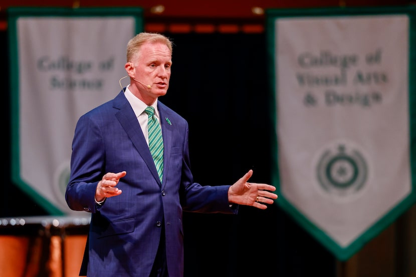 UNT President Harrison Keller said real estate, health care and banking employers all...