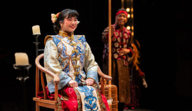 Alexandra Szeto-Joe as Afong Moy and Lloyd Wayne Taylor as Atung in Stages’ “The Chinese Lady.” (Photo by Melissa Taylor)