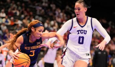 Jordan Harrison helps West Virginia beat TCU for the women's Big 12 Tournament crown