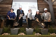 VIPs hold a ceremonial groundbreaking ceremony for Jericho Village at Cross Church in Wylie...
