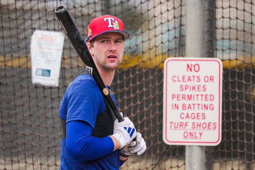 Texas Rangers minor league infielder Jack Wheeler participates in a spring training workout...