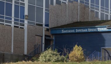 DANGER: Police were still at the scene on Friday morning