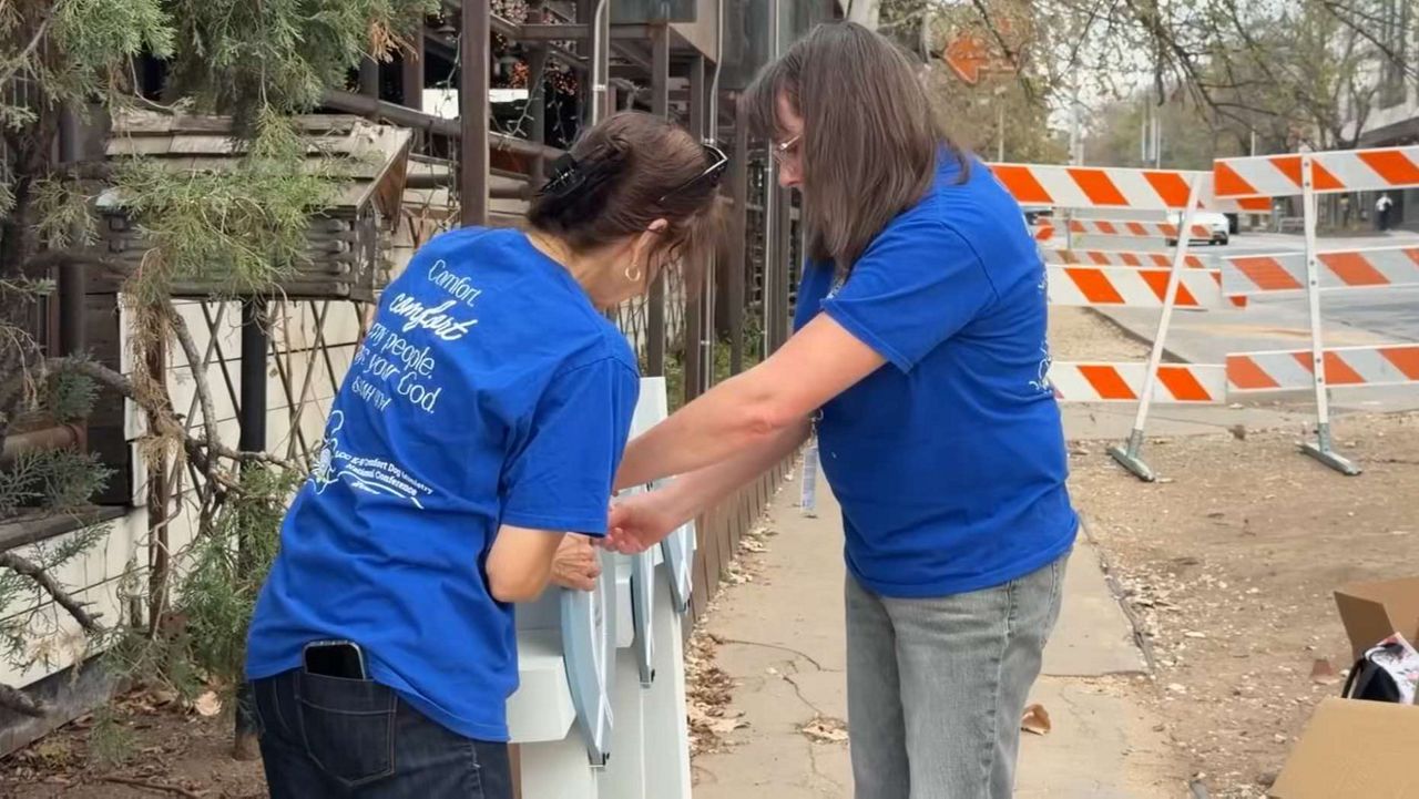 Heart-crosses honor victims of Austin shooting