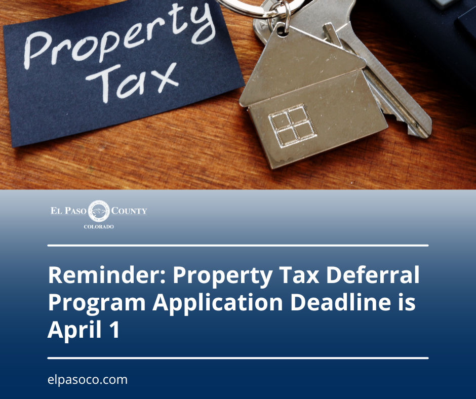 Property Tax Deferral Program Application Deadline is April 1