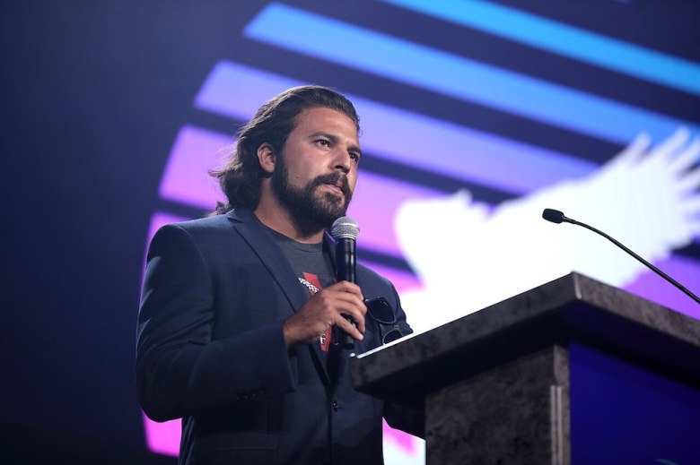 Brandon Herrera speaks with attendees at Revolution 2022 hosted by Young Americans for Liberty in Kissimmee, Florida.