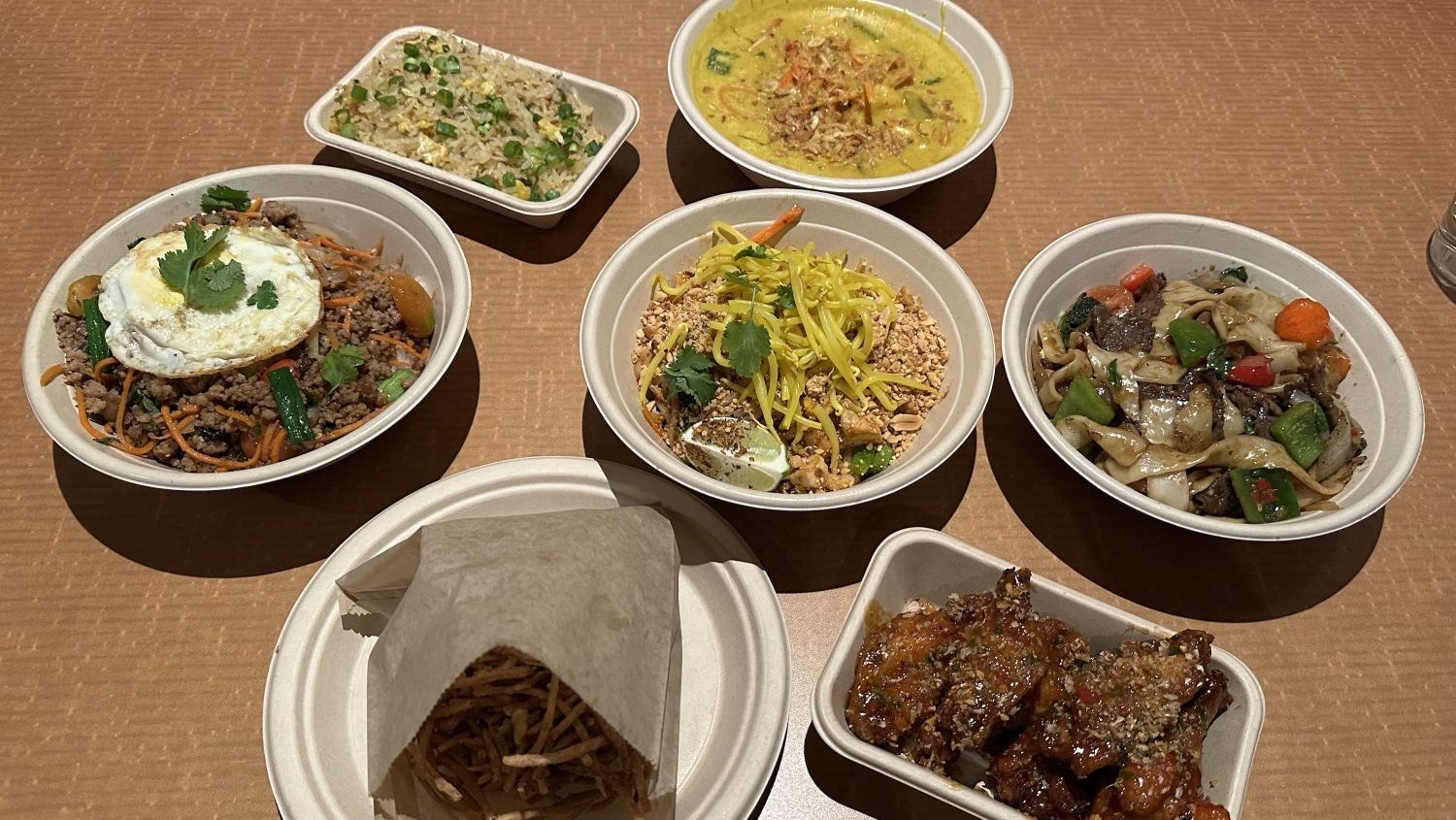 A table at Brya Zan full of several dishes