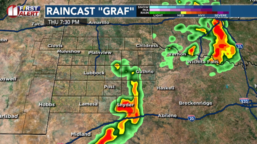 This is one of our high-resolution models that indicated some storms building into a line in...