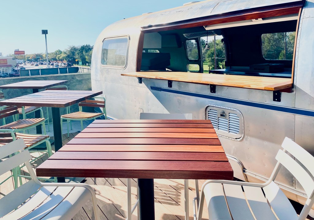 There's an Airstream trailer atop Craft's large rooftop.