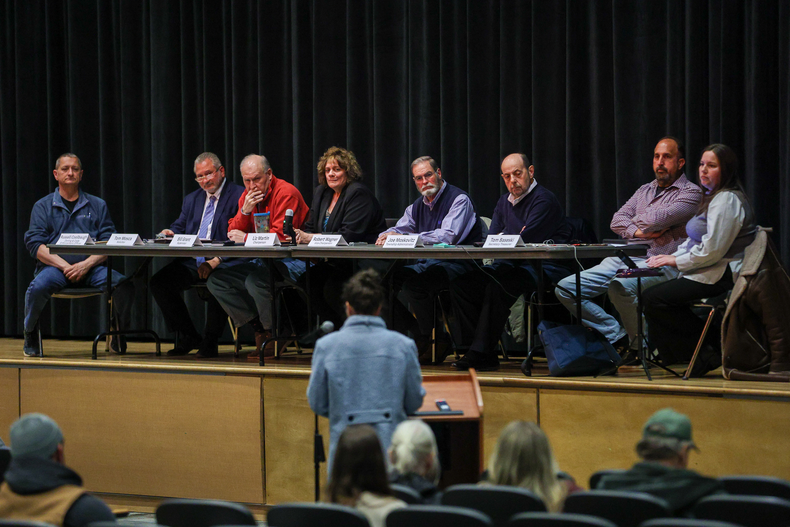 The Dallas Twp. Board of Supervisors look on as Sarah...
