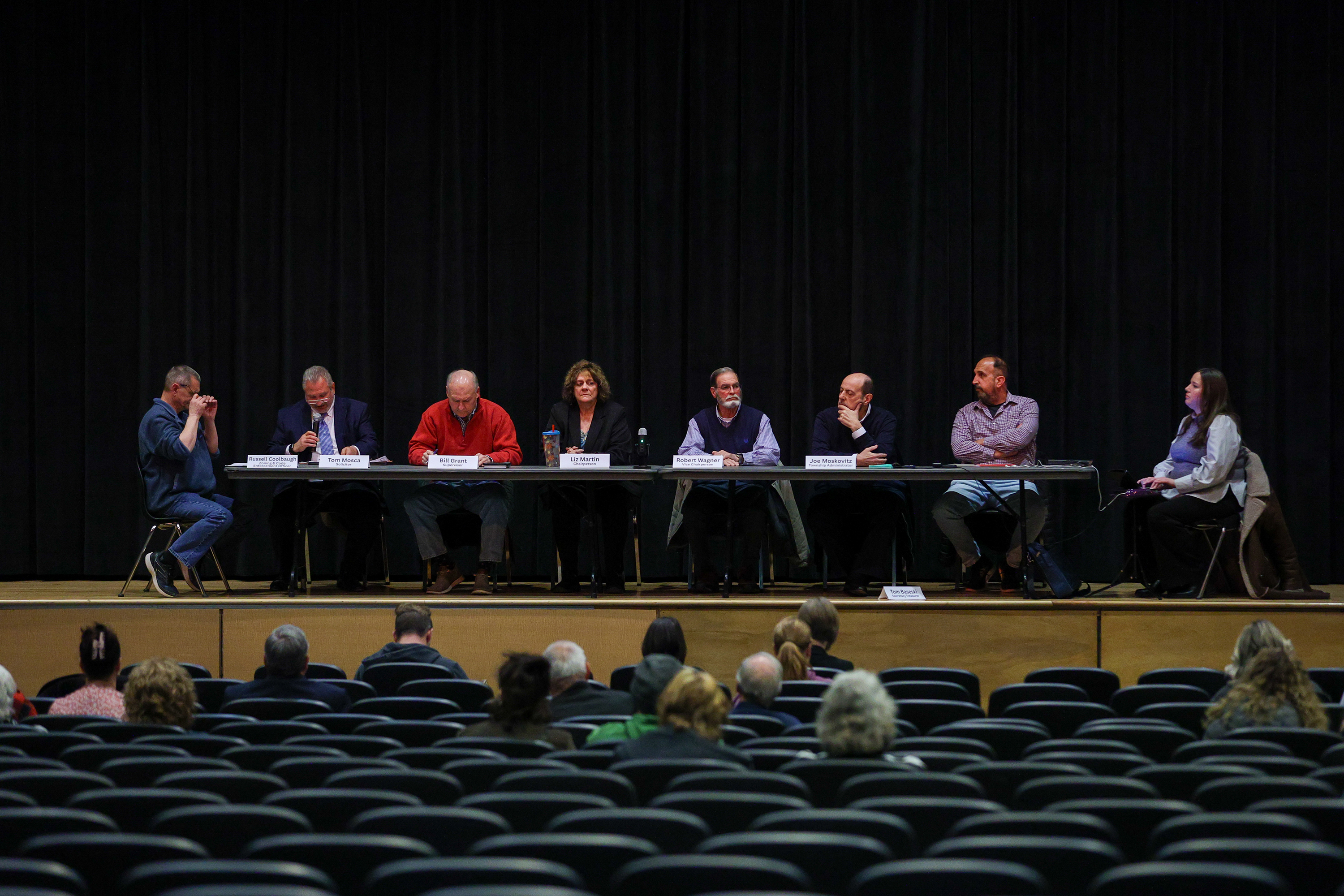 The Dallas Twp. Board of Supervisors gather for a special...