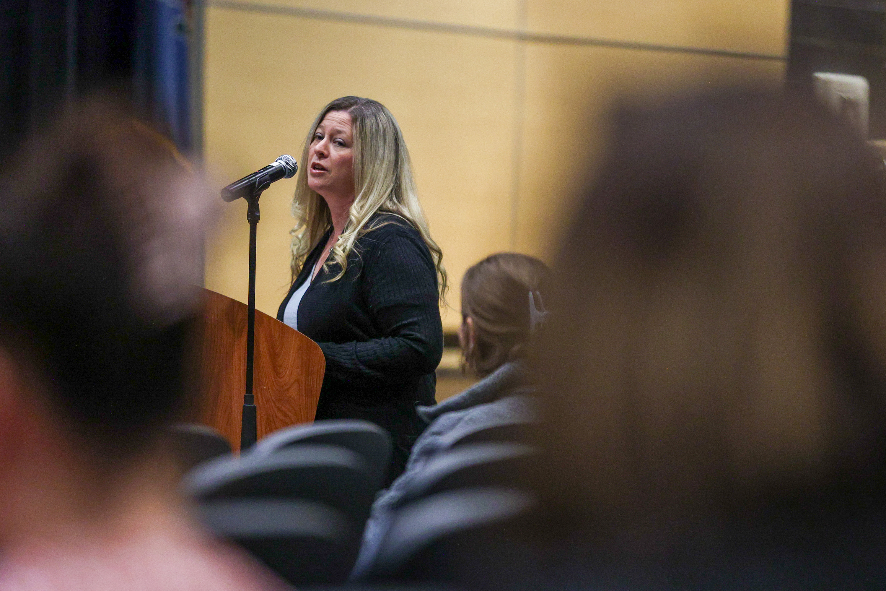 Junell Guarneri speaks during a special meeting regarding data centers...