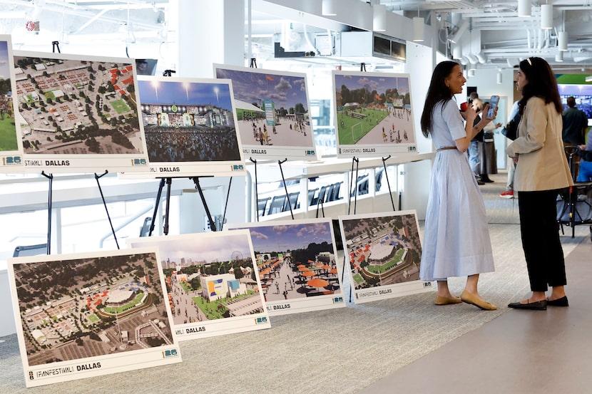 FIFA Fan Festival Dallas renderings were on display during a news conference at the Cotton...