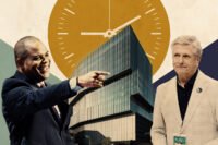 Dallas Mayor Eric Johnson with The Epic at 2550 Pacific Avenue and Dallas Mavericks' Rick Welts