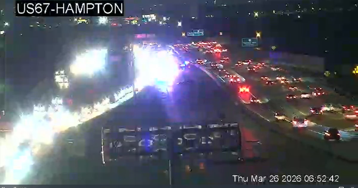 Collision closing all main southbound lanes on U.S. 67 near Dallas Executive Airport