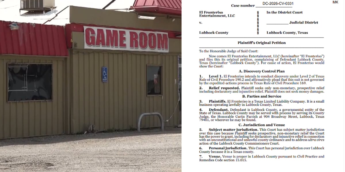 Game room owner files lawsuit against Lubbock County