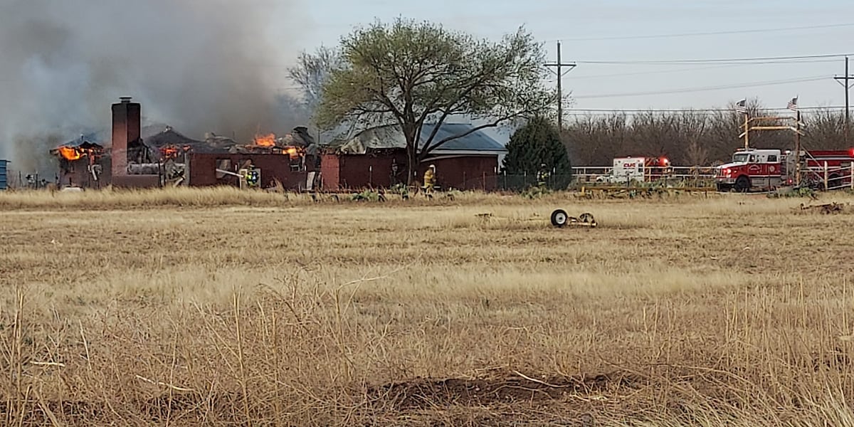Multiple crews battling house fire in northwest Lubbock County
