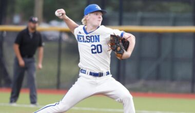 Byron Nelson pitcher Kenson Buth works the first inning during a UIL Regional Seminal 6A D2 baseball playoff game at Bobcat Field in Trophy Club, Texas, Thursday, May 15, 2025.