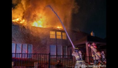 Fort Worth house fire after lightning causes roof collapse
