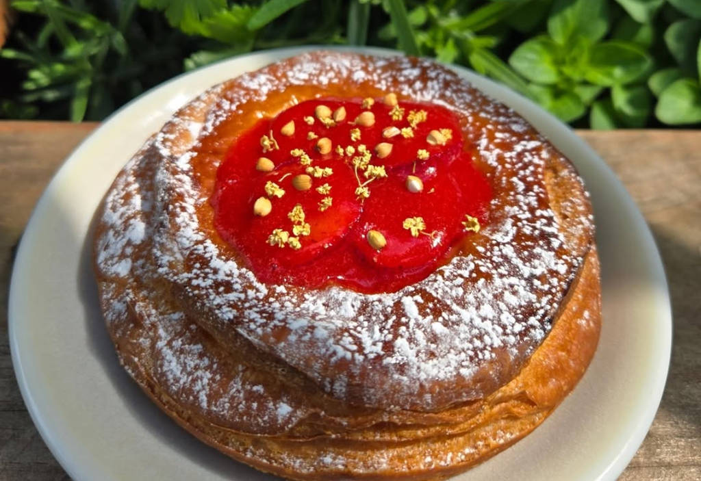 Image shows a Danish pastry made by Cafe Feuillette. 
