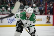 Dallas Stars left wing Michael Bunting (58) in the second period of an NHL hockey game...