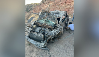 Man survives and walks away after car rolls 200 feet down canyon