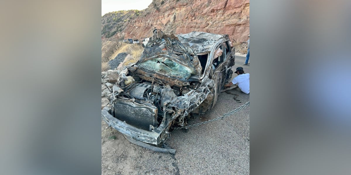 Man survives and walks away after car rolls 200 feet down canyon