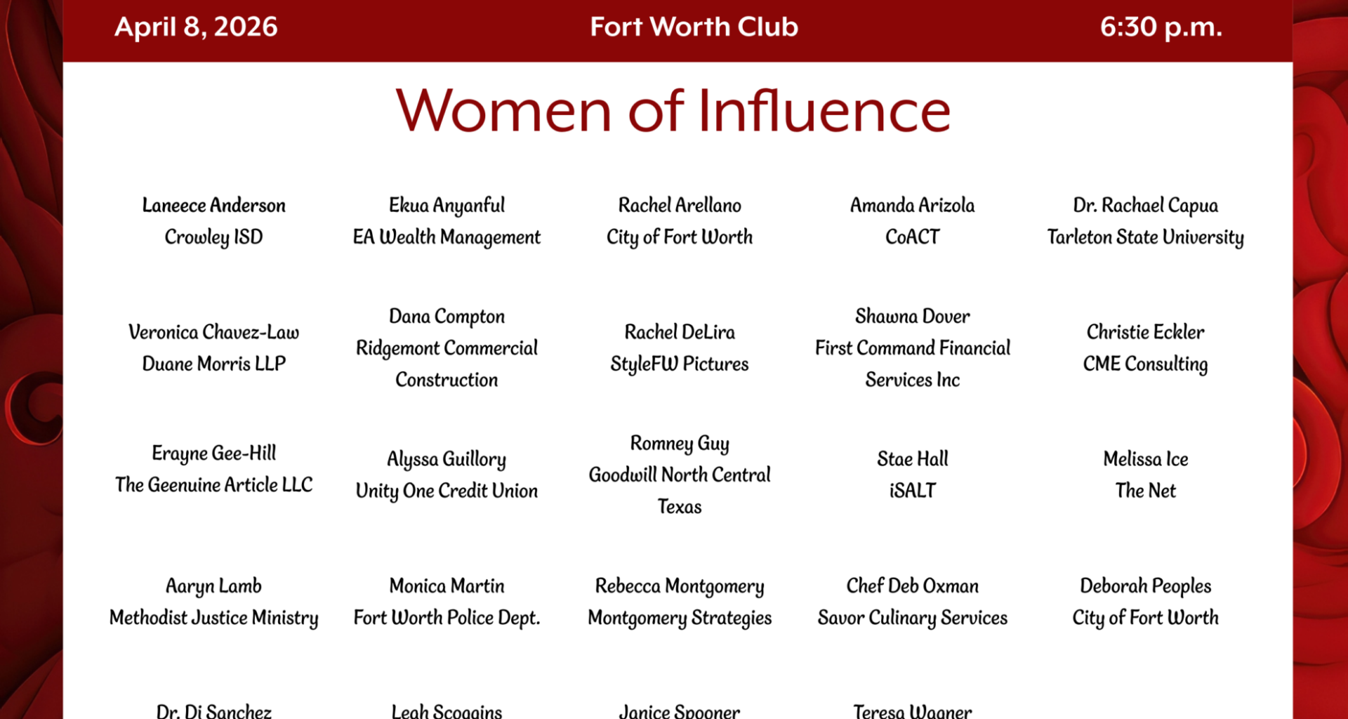 2026 Great Women of Texas Celebration on April 8th