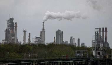 An oil refinery sits near the Corpus Christi Ship Channel in Texas. Credit: Loren Elliott/AFP via Getty Images