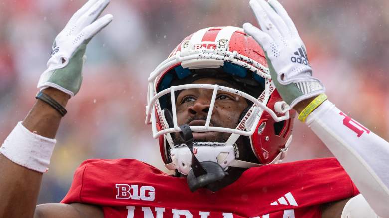 Omar Cooper Jr. #3 of the Indiana Hoosiers will meet with the Dallas Cowboys before the NFL draft.