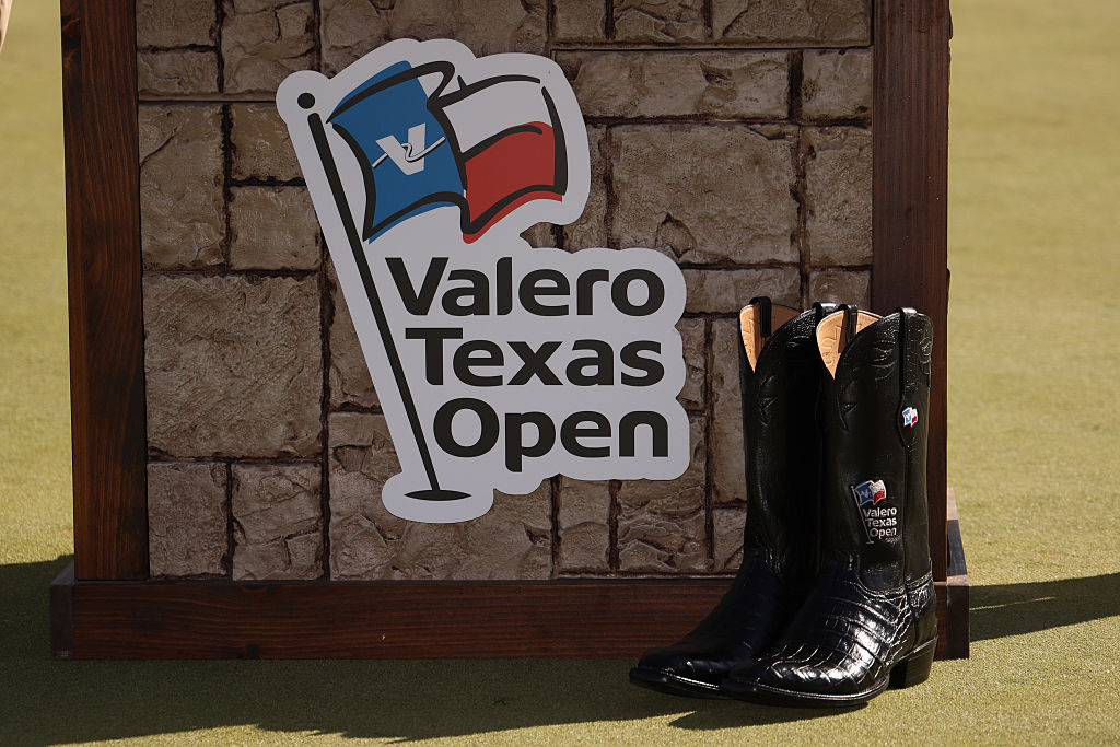 SAN ANTONIO, TEXAS - APRIL 06: A detailed view of cowboy boots are seen on the on the 18th green during the final round of the Valero Texas Open 2025 at TPC San Antonio on April 06, 2025 in San Antonio, Texas. (Photo by Mike Mulholland/Getty Images)