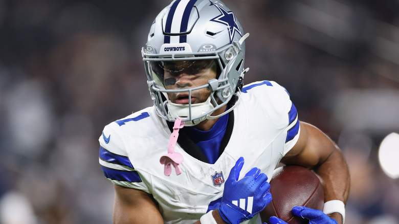 Jalen Tolbert #1 of the Dallas Cowboys