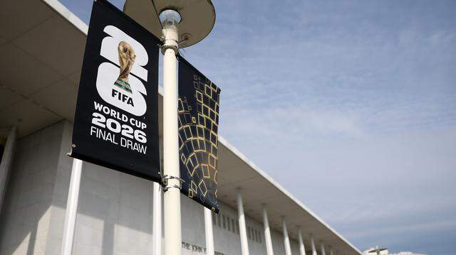 WASHINGTON, DC - DECEMBER 04: FIFA World Cup 2026 Final Draw signage is displayed outside the Kennedy Center on December 04, 2025 in Washington, DC. WASHINGTON, DC - DECEMBER 04: FIFA World Cup 2026 Final Draw signage is displayed outside the Kennedy Center on December 04, 2025 in Washington, DC.