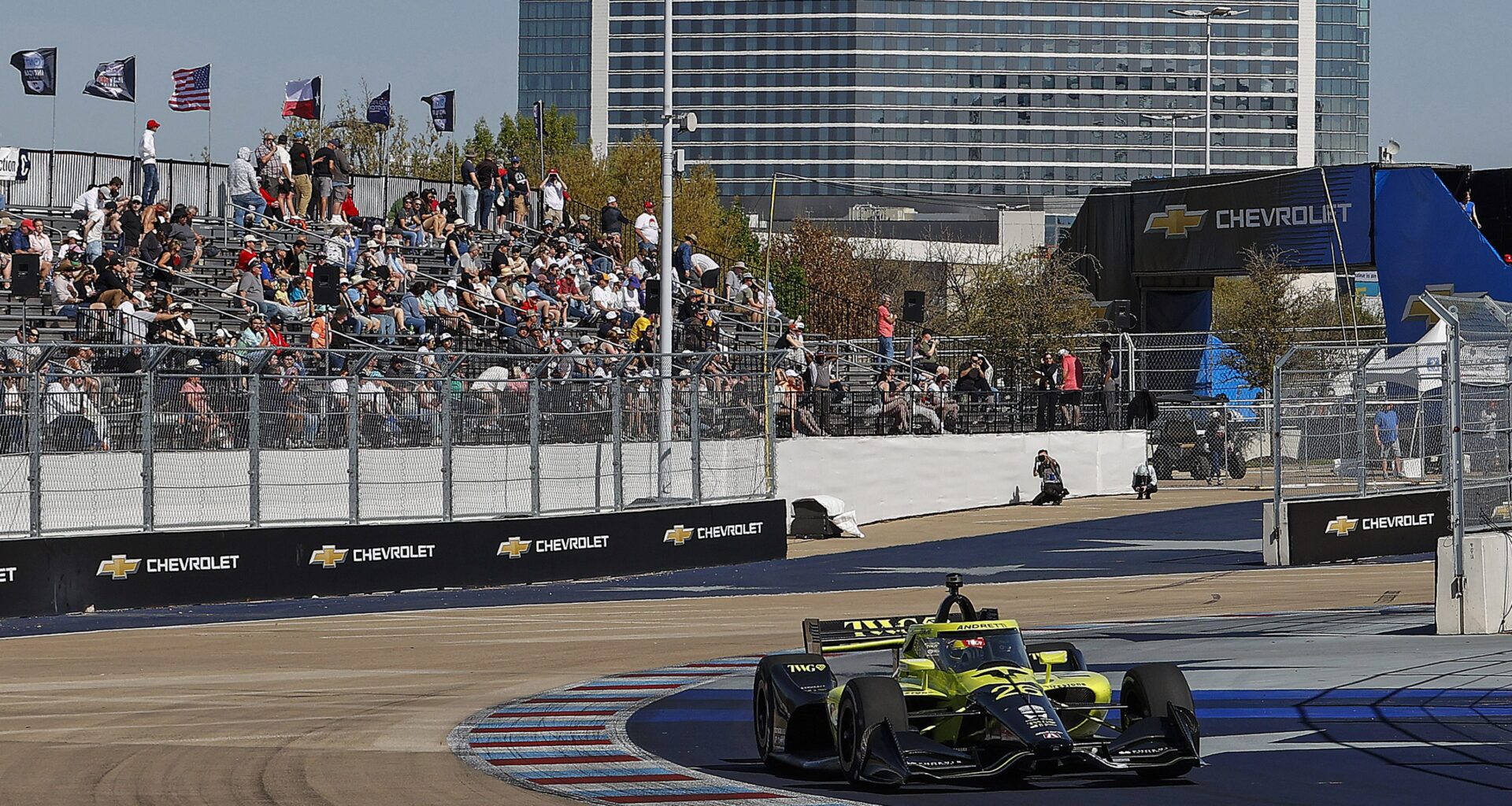 Catering Crew Walks Onto Hot Track During IndyCar Practice in Texas