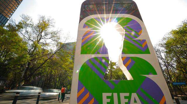 MEXICO CITY, MEXICO - MARCH 16: A sign advertising the FIFA World Cup 2026 is seen at Paseo de la Reforma street on March 16, 2026 in Mexico City, Mexico. Mexico City will host the FIFA World Cup 2026, hosting this tournament for the third time in history. 
