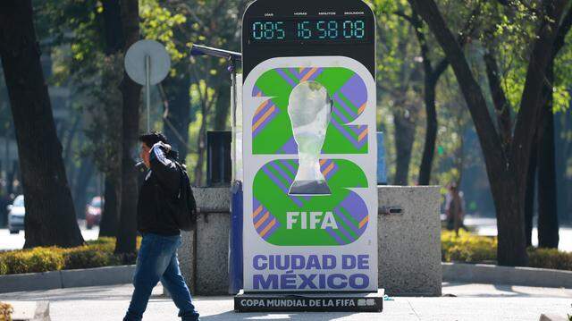 MEXICO CITY, MEXICO - MARCH 16: A sign advertising the FIFA World Cup 2026 is seen at Paseo de la Reforma street on March 16, 2026 in Mexico City, Mexico. Mexico City will host the FIFA World Cup 2026, hosting this tournament for the third time in history. 