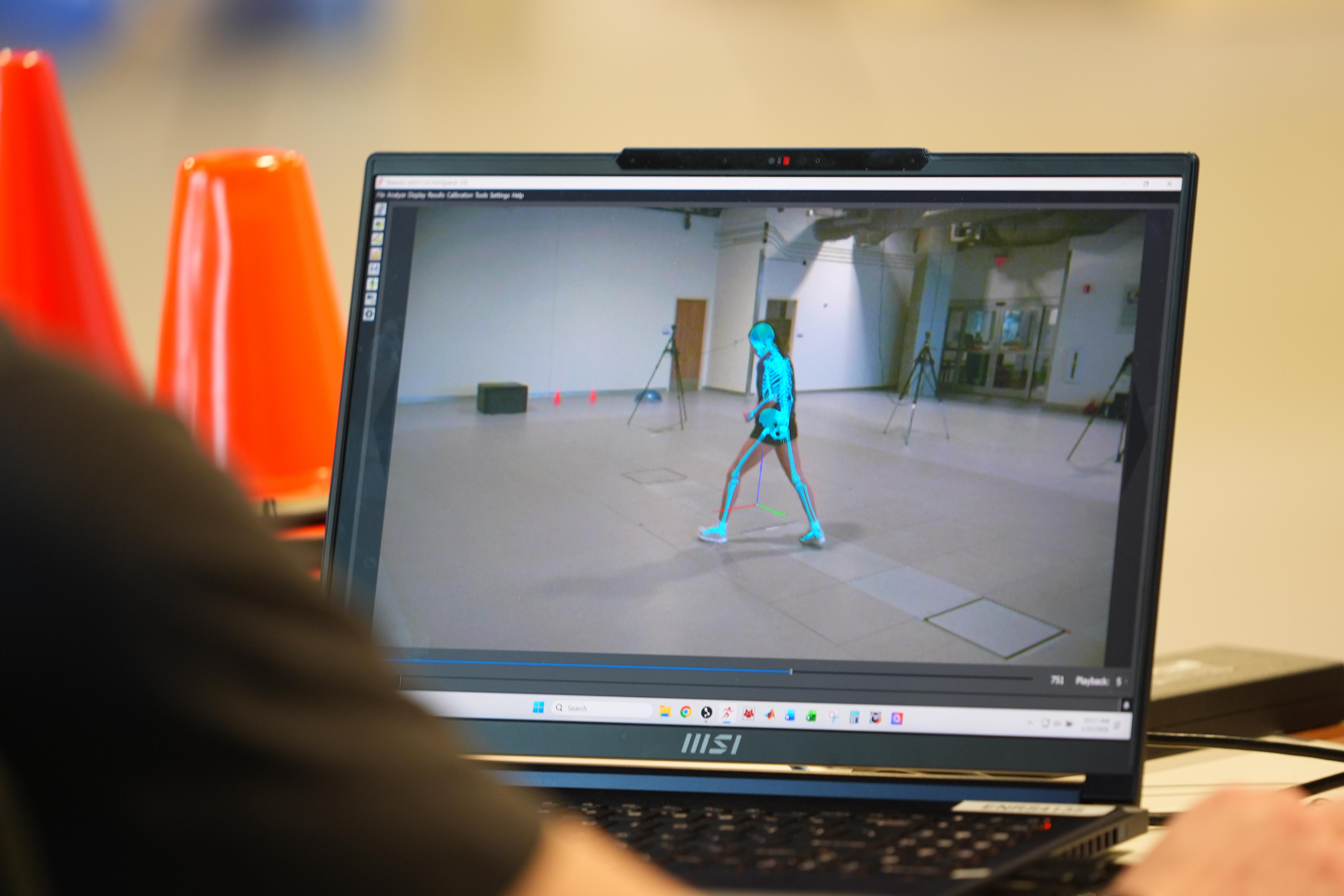 A skeletal representation of high school soccer player Sofia Tepichin.