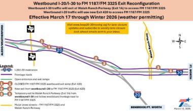 I-20 exit near Aledo closed for months as TxDOT road construction continues