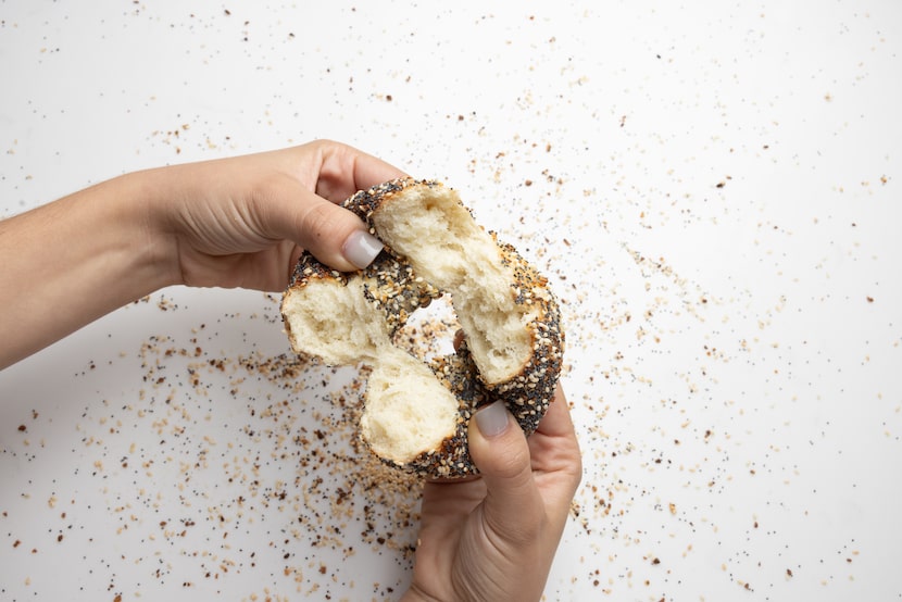 Grip, rip, dip: That's PopUp Bagels' three-step suggestion.